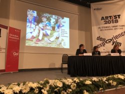 Dr. Anja Hagen, Karin Plötz und Özgür Akın auf der International Istanbul Book Fair 2018